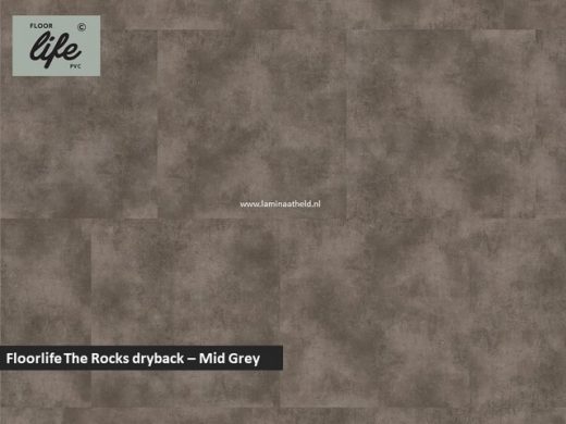 Floorlife The Rocks dryback pvc - Mid Grey