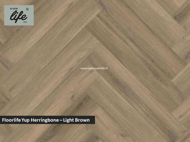 Floorlife Yup Herringbone click SRC pvc - Light Brown