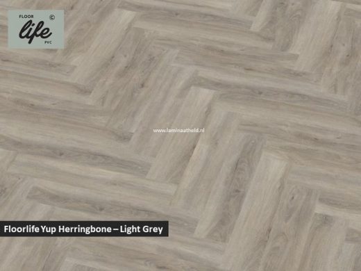 Floorlife Yup Herringbone click SRC pvc - Light Grey
