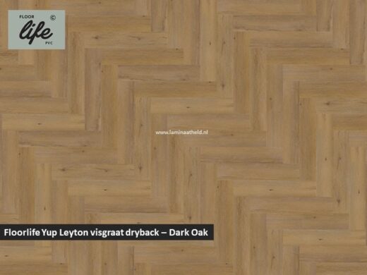 Floorlife Yup Leyton Herringbone dryback pvc - Dark Oak