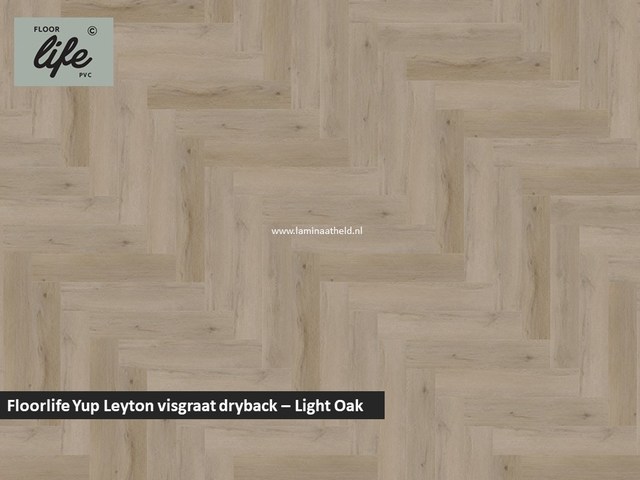 Floorlife Yup Leyton Herringbone dryback pvc - Light Oak
