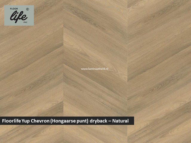 Floorlife Yup Chevron dryback pvc - Natural