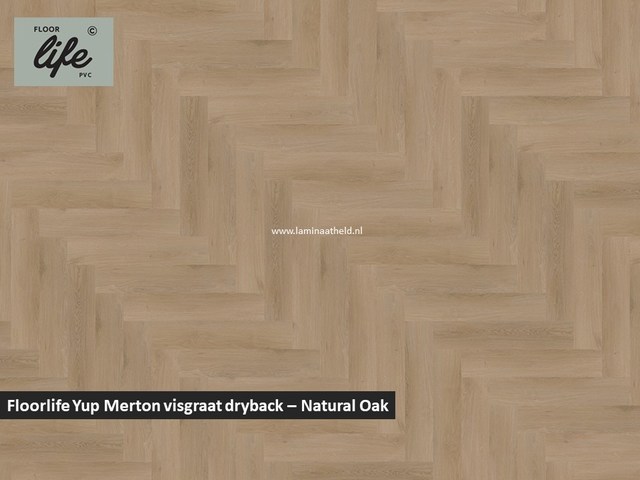Floorlife Merton visgraat dryback pvc - Natural Oak