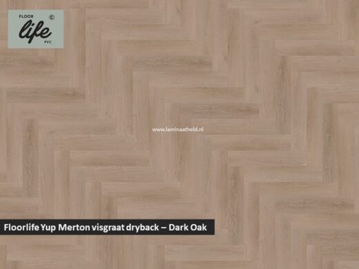 Floorlife Merton visgraat dryback pvc - Dark Oak